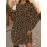 Leopard Print Sweatshirt for Women in Plus Sizes - a Long-Sleeve Pullover Sweater with a Regular Fit, Suitable for All Seasons. These Everyday Casual Tops Are Machine Washable, Perfect for Winter Wear, Featuring a Round Neck Design And Easy-Care Fab