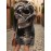 Women's Plus Size Gothic 3D Skull & Bat Wing Full-Body print Sweater Dress - Loose Fit Batwing Dress with 3D Skull Print, Machine Washable Long Sleeve Crewneck for Halloween Costumes, Themed Parties & Daily Wear (Polyester) - Gothic Attire for