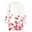Plus Size Women'S Autumn Winter Hoodie Bodycon Dress | White Base with Pink Rose Petal Scattered Pattern, Sweet Romantic Style, Slim Fit, Long Sleeve, Pullover, Midi Length, Crew Neck, Casual Date Versatile Comfortable