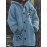 Plus Size Women'S Oversized Loose Fit Hooded Sweater Jacket - Cozy Winter Warm Coat with Print & V-Neck, Full-Zip Front Closure, Machine Washable Casual Outerwear for Curvy Women, Plus Size Sweater Coat for Fall and Winter, Sweaters for Women