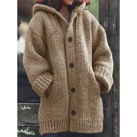 New Long Sweater Cardigan with a Hood for Women'S Autumn And Winter Fashion