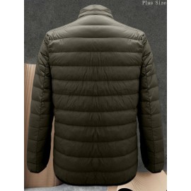 Men's & Women's Unisex Winter Jacket with Hood & Fill - Lightweight Windproof Outer/Inner Storage Pockets, Collar, Front/Back Zipper - Large Size Winter Coat for Cold Weather (Machine Washable) - Casual Outerwear for both sexes