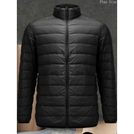 Men's & Women's Unisex Winter Jacket with Hood & Fill - Lightweight Windproof Outer/Inner Storage Pockets, Collar, Front/Back Zipper - Large Size Winter Coat for Cold Weather (Machine Washable) - Casual Outerwear for both sexes