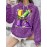 Plus Size Women'S Mardi Gras Mask and Crown Letter K Full Printed Hoodie | Cute Style with Pocket, Hooded, Pullover, Slight Stretch Fabric, Regular Sleeve and Length for Party and Casual Wear