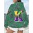 Plus Size Women'S Mardi Gras Mask and Crown Letter K Full Printed Hoodie | Cute Style with Pocket, Hooded, Pullover, Slight Stretch Fabric, Regular Sleeve and Length for Party and Casual Wear