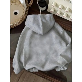 Women's Pink Oversized Hoodie with Pickle Print & Cucumber Dill Pickles Lettering - Cute Casual Sweatshirt, Kangaroo Pocket, Drawstring Hood, All-Season Loose Fit (Machine Washable) - Pickles-Themed Outfit