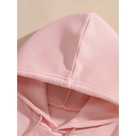 Women's Pink Oversized Hoodie with Pickle Print & Cucumber Dill Pickles Lettering - Cute Casual Sweatshirt, Kangaroo Pocket, Drawstring Hood, All-Season Loose Fit (Machine Washable) - Pickles-Themed Outfit