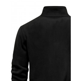 New Half-Zip Men's Top, Stand Collar Half-Zip Long Sleeve Pullover