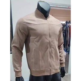 Lightweight Retro-Inspired Men's Casual Jacket - Solid Color, Baseball Collar, Machine Washable Zip-Up