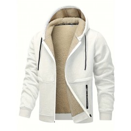Men'S Fleece Lined Hooded Anorak | Thermal Winter Jacket, New Warm Windbreaker, Four-Season Cold Weather Coat, Regular Fit, Fabric