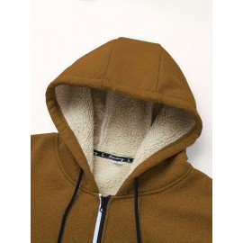 Men'S Fleece Lined Hooded Anorak | Thermal Winter Jacket, New Warm Windbreaker, Four-Season Cold Weather Coat, Regular Fit, Fabric