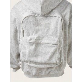 Unisex Creative Hoodie with Backpack, Backpack Hoodie, Sweatshirt with Pockets, Outdoor, Daily Wear, Sport, Backpack Can Bear A Maximum Weight Of 300 Pounds