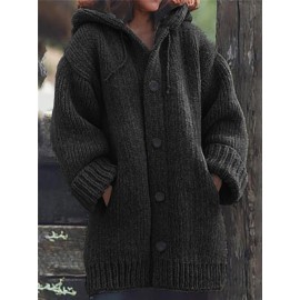 New Long Sweater Cardigan with a Hood for Women'S Autumn And Winter Fashion