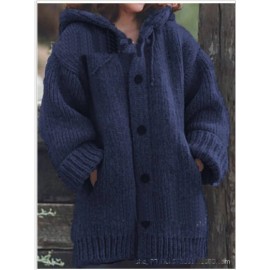 New Long Sweater Cardigan with a Hood for Women'S Autumn And Winter Fashion