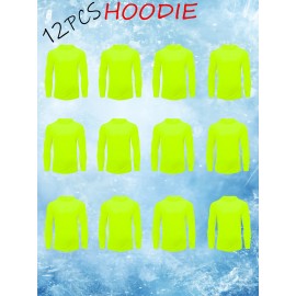 12pcs: Men's Active Casual Hoodie Hiking Fishing Long Sleeve
