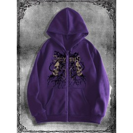 Popular Original Skull Zip-Up Hoodie, a stylish streetwear choice for casual occasions, perfect to pair with trendy outfits