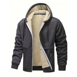 Men'S Fleece Lined Hooded Anorak | Thermal Winter Jacket, New Warm Windbreaker, Four-Season Cold Weather Coat, Regular Fit, Fabric