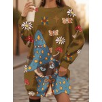 Fashion Up the Ante Ladies Jumper with 3D Mushroom Cat Design | Witch Costume, Bodycon Fit, All Over Print, Slight Stretch Fabric, Perfect for Spring/Summer/Fall, for Halloween