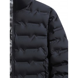 Men'S Stand Collar Thin Jacket | Casual Style, Regular Fit, Filler, Pocket Details, Autumn-Winter Trendy Short Coat