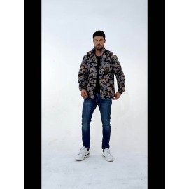 Men's Lightweight Camo Jacket - Casual Outdoor & Sports Hooded Coat, Durable Polyester, Machine Washable, Zip-Up with Pockets for Fishing, Hiking, Fishing Apparel|Casual Outdoor Wear|Half Zip Jacket