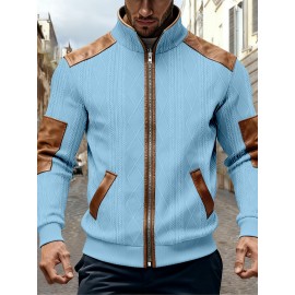 Men'S Jacquard Coat for Fall And Winter, Ideal for Relaxed Outdoor Use, Cardigan Style